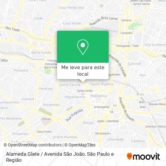 Alameda Glete / Avenida São João mapa