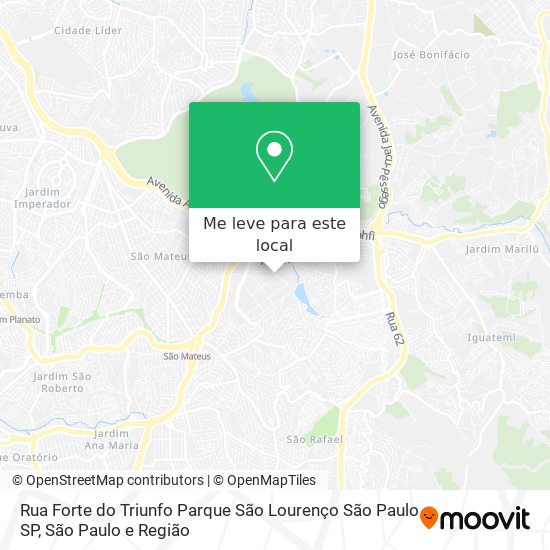 Rua Forte do Triunfo     Parque São Lourenço  São Paulo   SP mapa