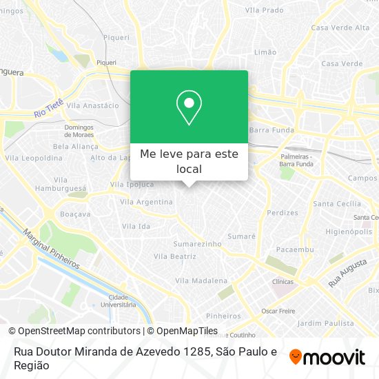 Rua Doutor Miranda de Azevedo 1285 mapa