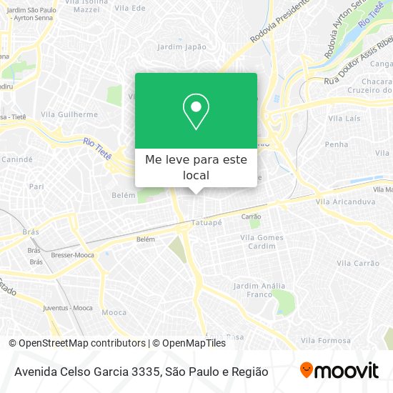 Avenida Celso Garcia 3335 mapa