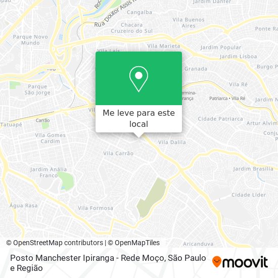 Posto Manchester Ipiranga - Rede Moço mapa