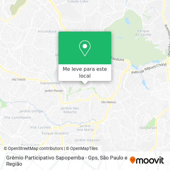 Grêmio Participativo Sapopemba - Gps mapa