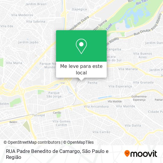 RUA Padre Benedito de Camargo mapa
