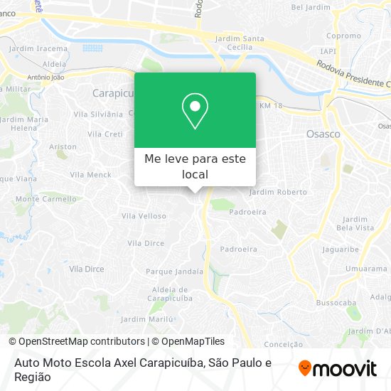 Auto Moto Escola Axel Carapicuíba mapa