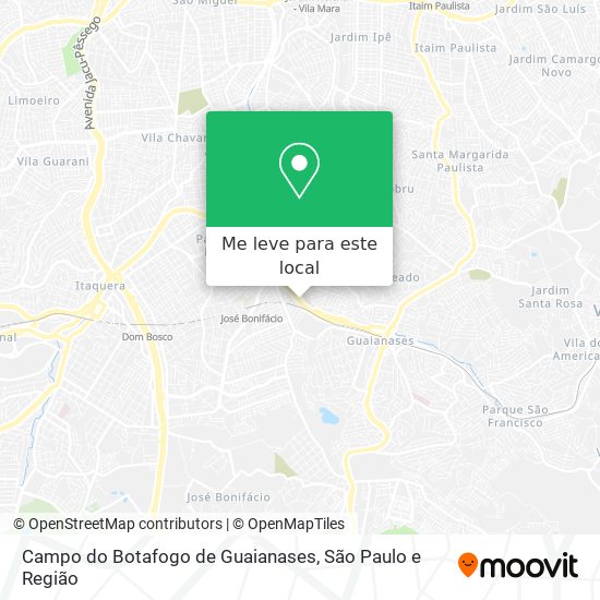 Campo do Botafogo de Guaianases mapa