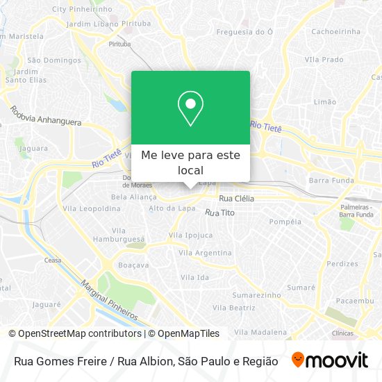 Rua Gomes Freire / Rua Albion mapa
