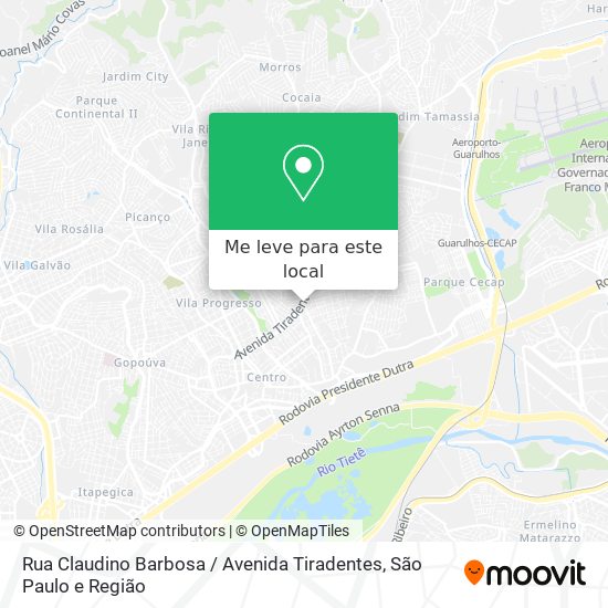 Rua Claudino Barbosa / Avenida Tiradentes mapa