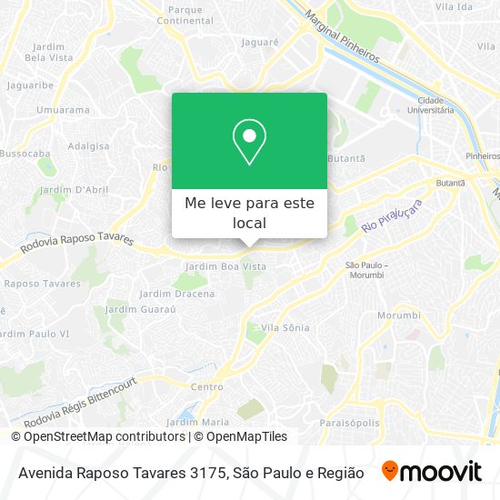 Avenida Raposo Tavares 3175 mapa