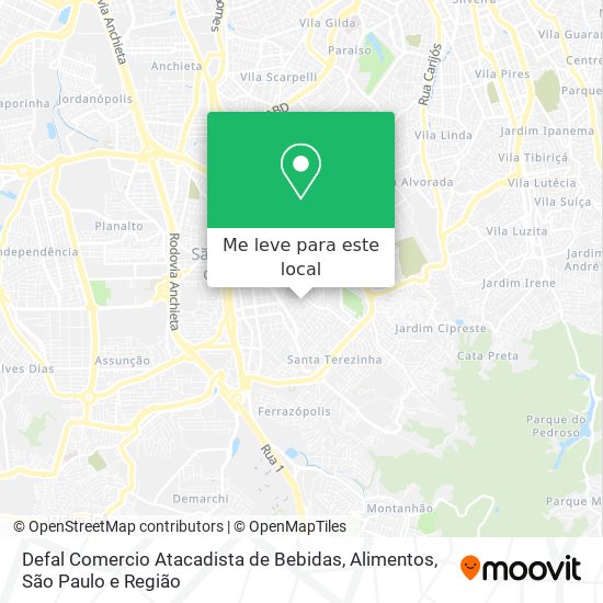 Defal Comercio Atacadista de Bebidas, Alimentos mapa