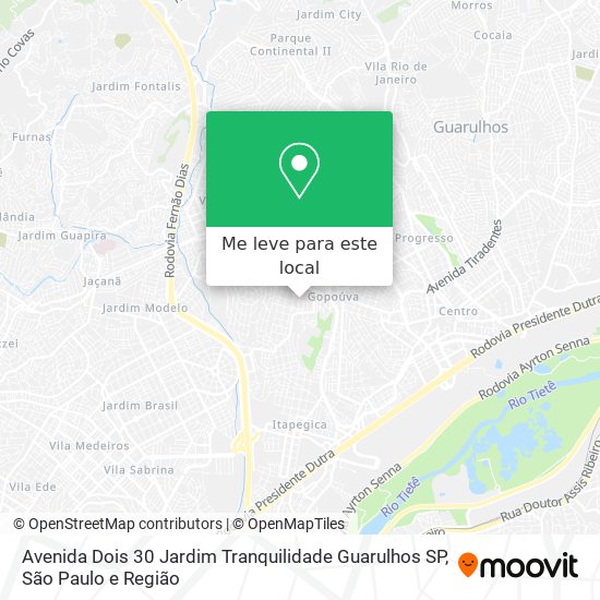Avenida Dois   30 Jardim Tranquilidade  Guarulhos   SP mapa