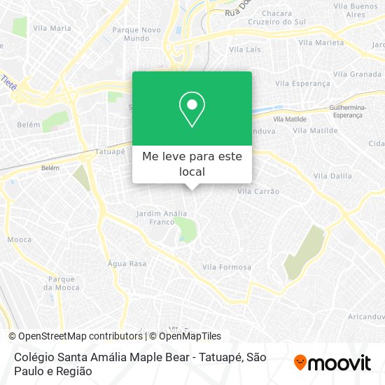Colégio Santa Amália Maple Bear - Tatuapé mapa