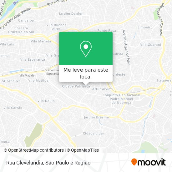Rua Clevelandia mapa