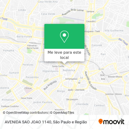 AVENIDA SAO JOAO 1140 mapa