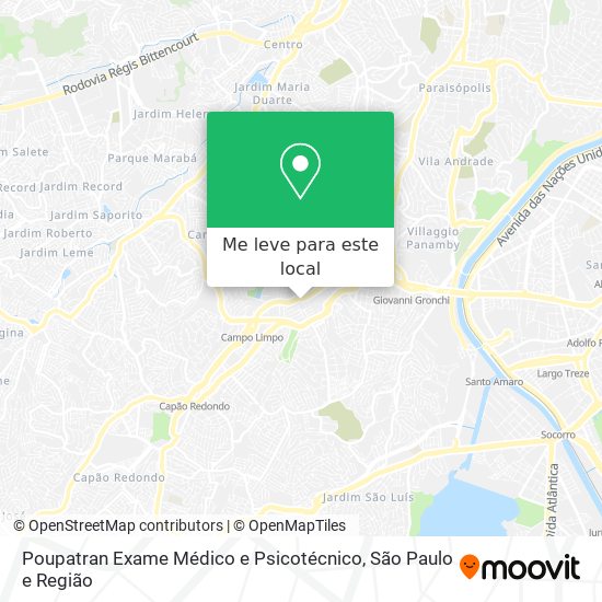 Poupatran Exame Médico e Psicotécnico mapa