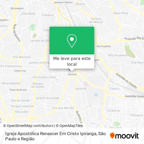 Igreja Apostólica Renascer Em Cristo Ipiranga mapa