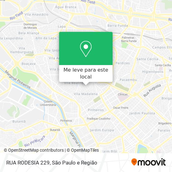 RUA RODESIA 229 mapa