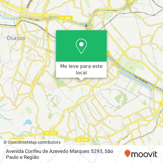 Avenida Corifeu de Azevedo Marques 5293 mapa