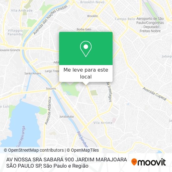 AV  NOSSA SRA  SABARÁ 900 JARDIM MARAJOARA  SÃO PAULO SP mapa