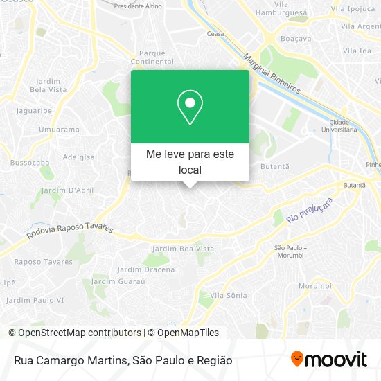 Rua Camargo Martins mapa