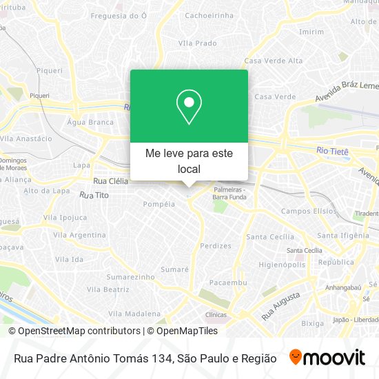 Rua Padre Antônio Tomás 134 mapa