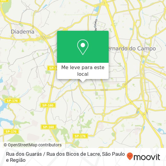 Rua dos Guarás / Rua dos Bicos de Lacre mapa