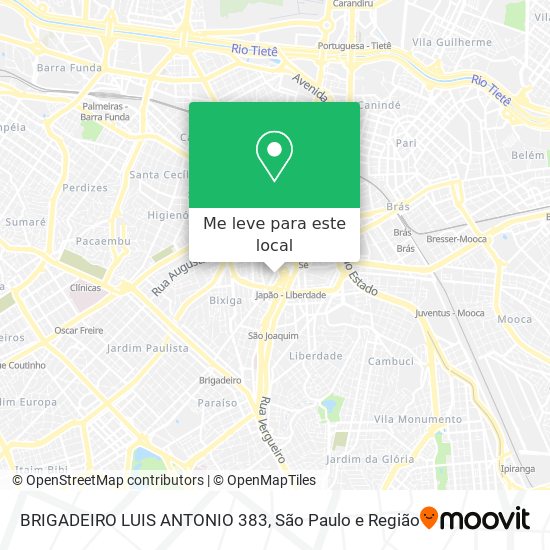 BRIGADEIRO LUIS ANTONIO 383 mapa