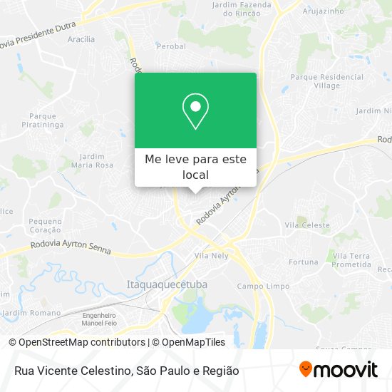 Rua Vicente Celestino mapa