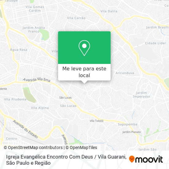 Igreja Evangélica Encontro Com Deus / Vila Guarani mapa