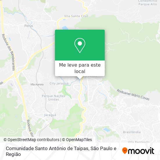 Comunidade Santo Antônio de Taipas mapa