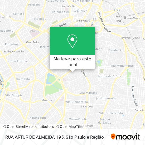 RUA ARTUR DE ALMEIDA 195 mapa