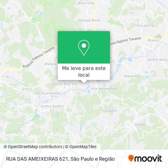 RUA DAS AMEIXEIRAS 621 mapa