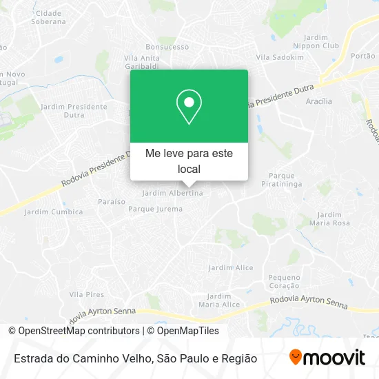 Estrada do Caminho Velho mapa