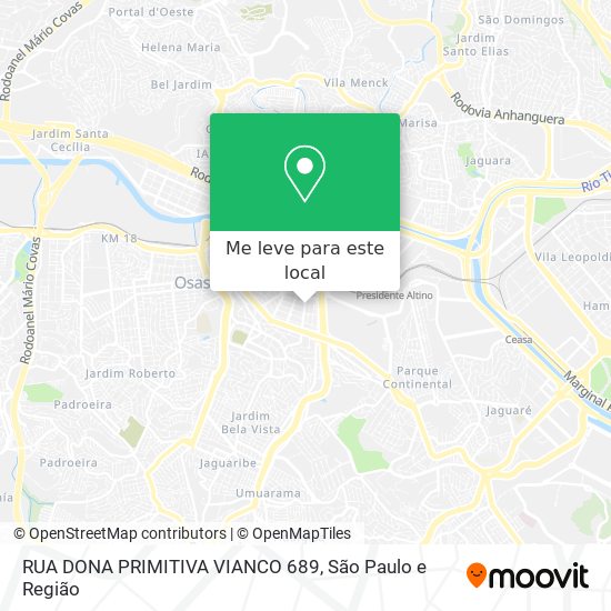 RUA DONA PRIMITIVA VIANCO 689 mapa