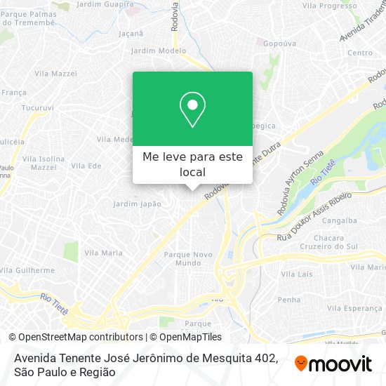 Avenida Tenente José Jerônimo de Mesquita 402 mapa