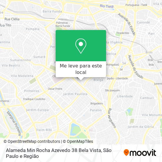 Alameda Min  Rocha Azevedo  38   Bela Vista mapa