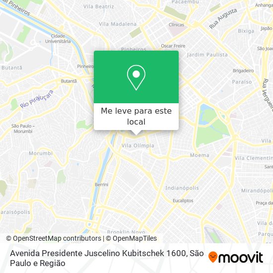 Avenida Presidente Juscelino Kubitschek 1600 mapa