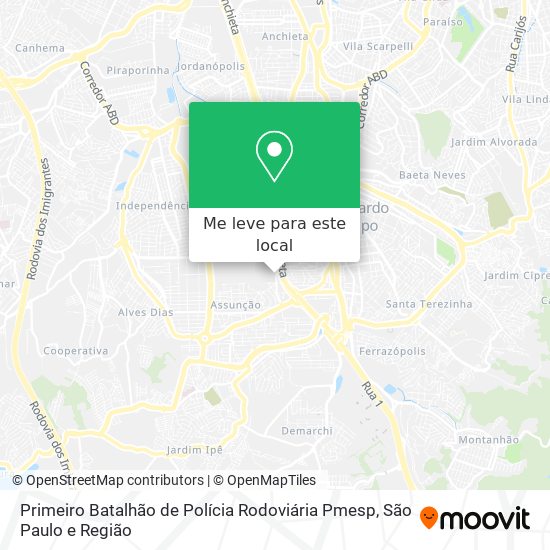 Primeiro Batalhão de Polícia Rodoviária Pmesp mapa