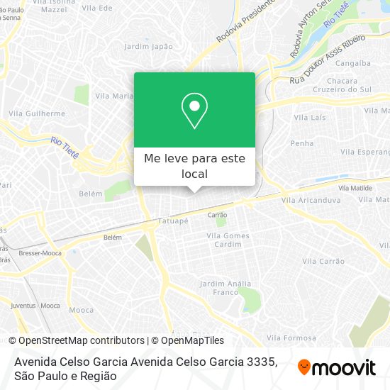 Avenida Celso Garcia Avenida Celso Garcia  3335 mapa