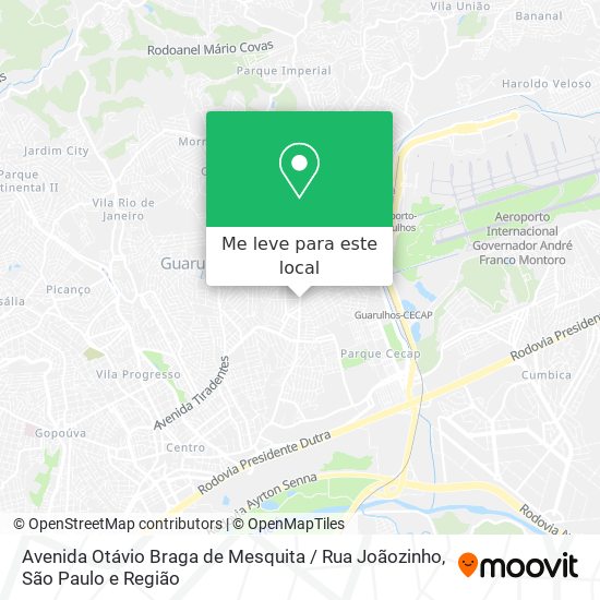 Avenida Otávio Braga de Mesquita / Rua Joãozinho mapa