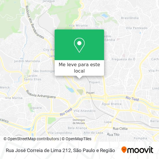 Rua José Correia de Lima 212 mapa