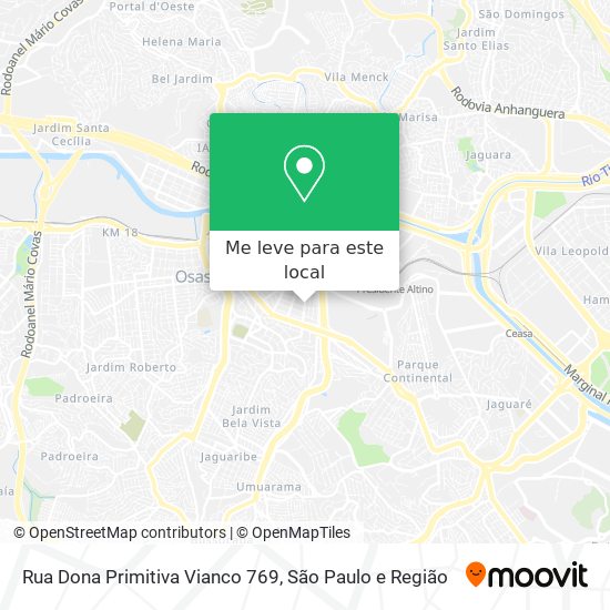 Rua Dona Primitiva Vianco 769 mapa