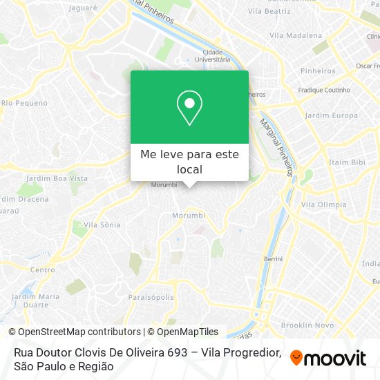Rua Doutor Clovis De Oliveira  693 – Vila Progredior mapa