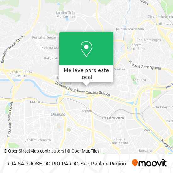 RUA SÃO JOSÉ DO RIO PARDO mapa