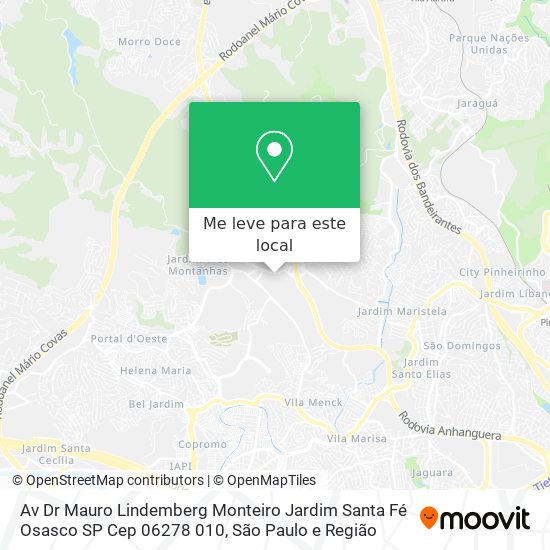 Av  Dr  Mauro Lindemberg Monteiro   Jardim Santa Fé   Osasco   SP Cep 06278 010 mapa