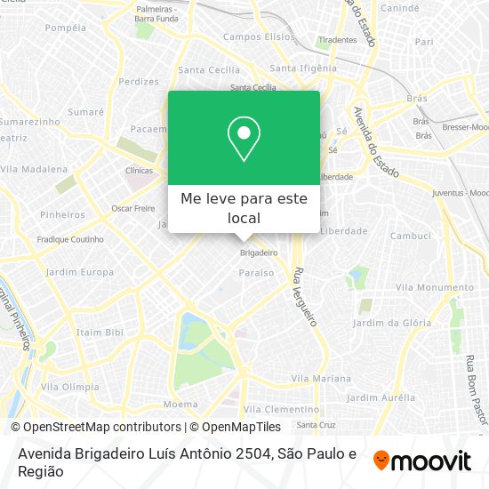 Avenida Brigadeiro Luís Antônio 2504 mapa