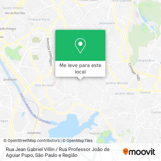 Rua Jean Gabriel Villin / Rua Professor João de Aguiar Pupo mapa