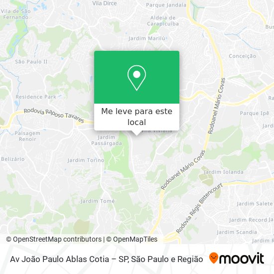 Av  João Paulo Ablas   Cotia – SP mapa