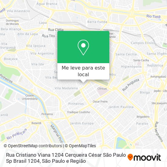 Rua Cristiano Viana  1204   Cerqueira César  São Paulo   Sp  Brasil 1204 mapa