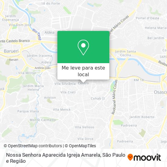Nossa Senhora Aparecida Igreja Amarela mapa