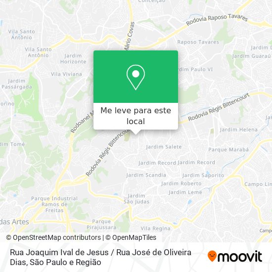 Rua Joaquim Ival de Jesus / Rua José de Oliveira Dias mapa